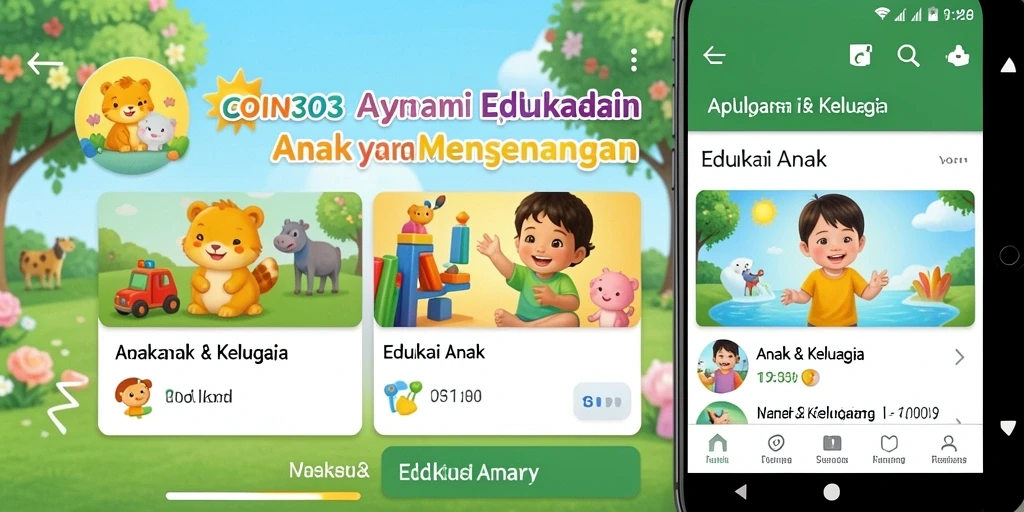 Tampilan antarmuka COIN303 yang ramah anak dan menyenangkan.