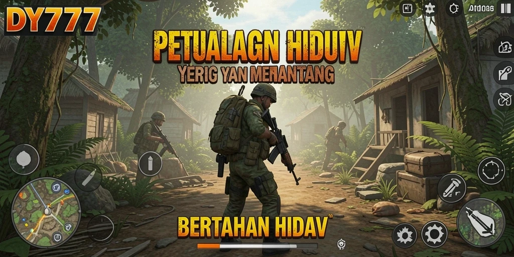 Screenshot dari gameplay DY777 menunjukkan tantangan bertahan hidup yang mendebarkan.