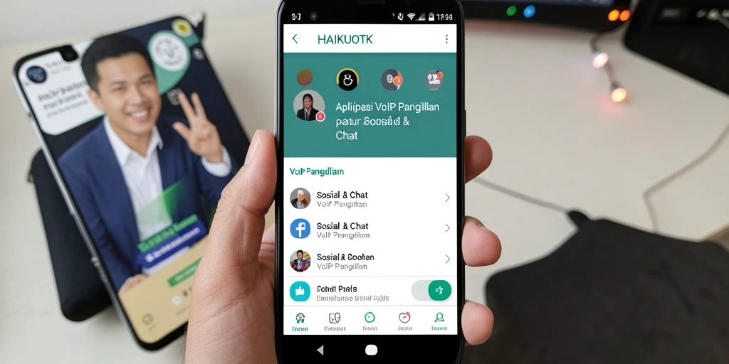 Tampilan antarmuka HAIKUOTK dengan fungsi VoIP Panggilan.