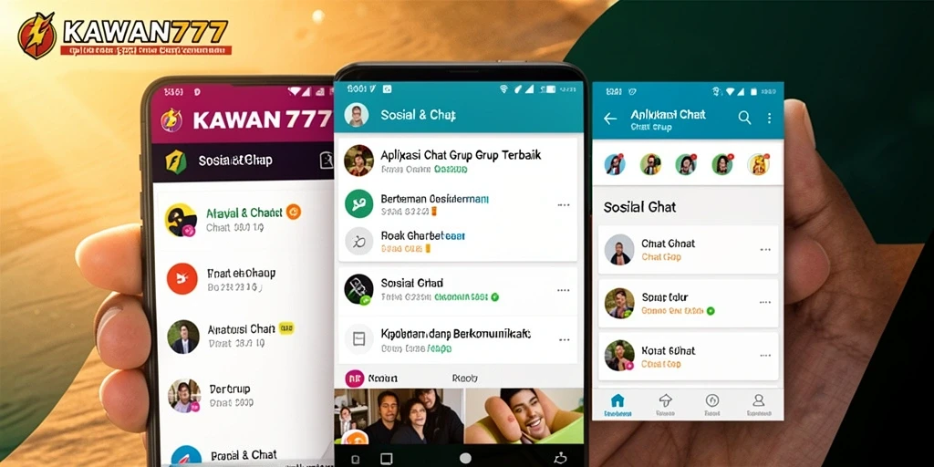 Tampilan antarmuka KAWAN777 yang modern dan fungsional untuk chatting grup.