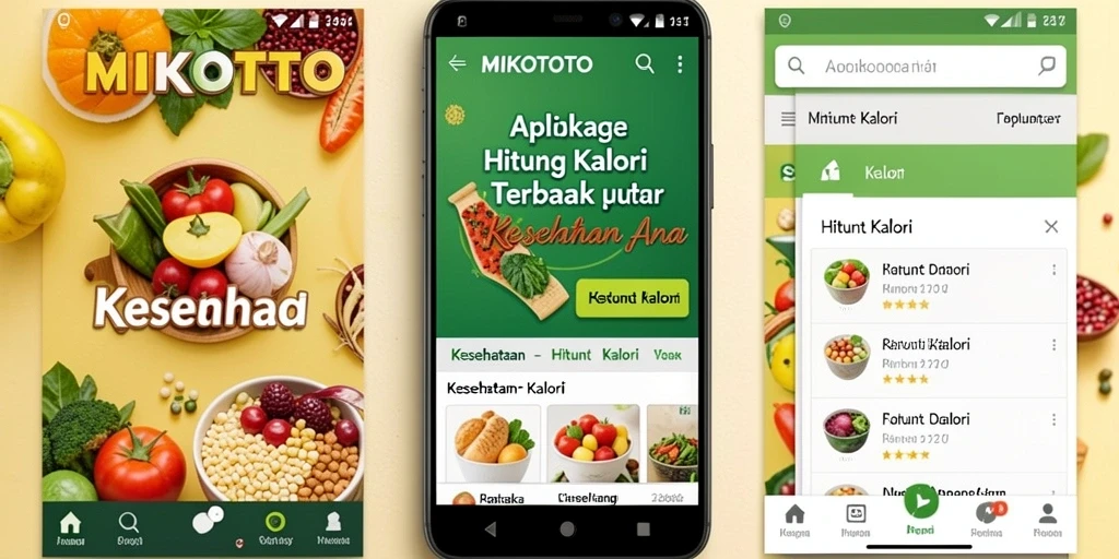Tampilan antarmuka MIKOTOTO dengan fitur Hitung Kalori yang mudah digunakan.