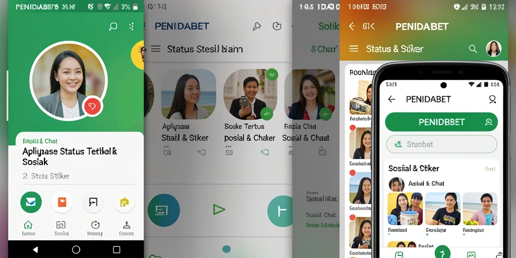 Antarmuka utama PENIDABET dengan berbagai pilihan stiker.