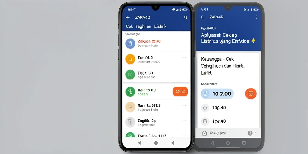 Tampilan antarmuka aplikasi ZARA4D untuk cek tagihan listrik yang mudah digunakan.
